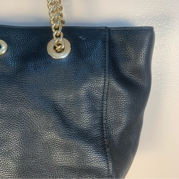 Coach Turnlock Leather Chain Tote Bag - Picture 16 of 16